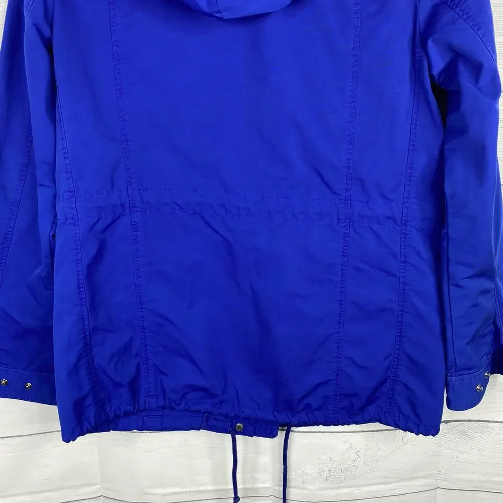 Tatras Women Aurora Hooded Military Utility Jacket Blue Small Medium Minimal Fit